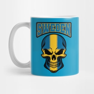 SWEDEN FLAG IN A SKULL EMBLEM Mug